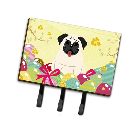 Carolines Treasures Easter Eggs Pug Cream Leash or Key Holder BB6004TH68